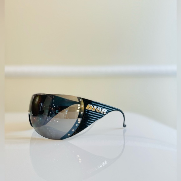 NWT🖤 VINTAGE DIOR Ski OVERSIZE BLACK RIMLESS SUNGLASSES - Picture 5 of 11
